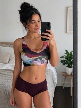 Knix Revolution Adjustable Pullover Bra XL++ Abstract Print Wireless Comfort Bra